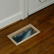 Creating frame for flush mount floor vent